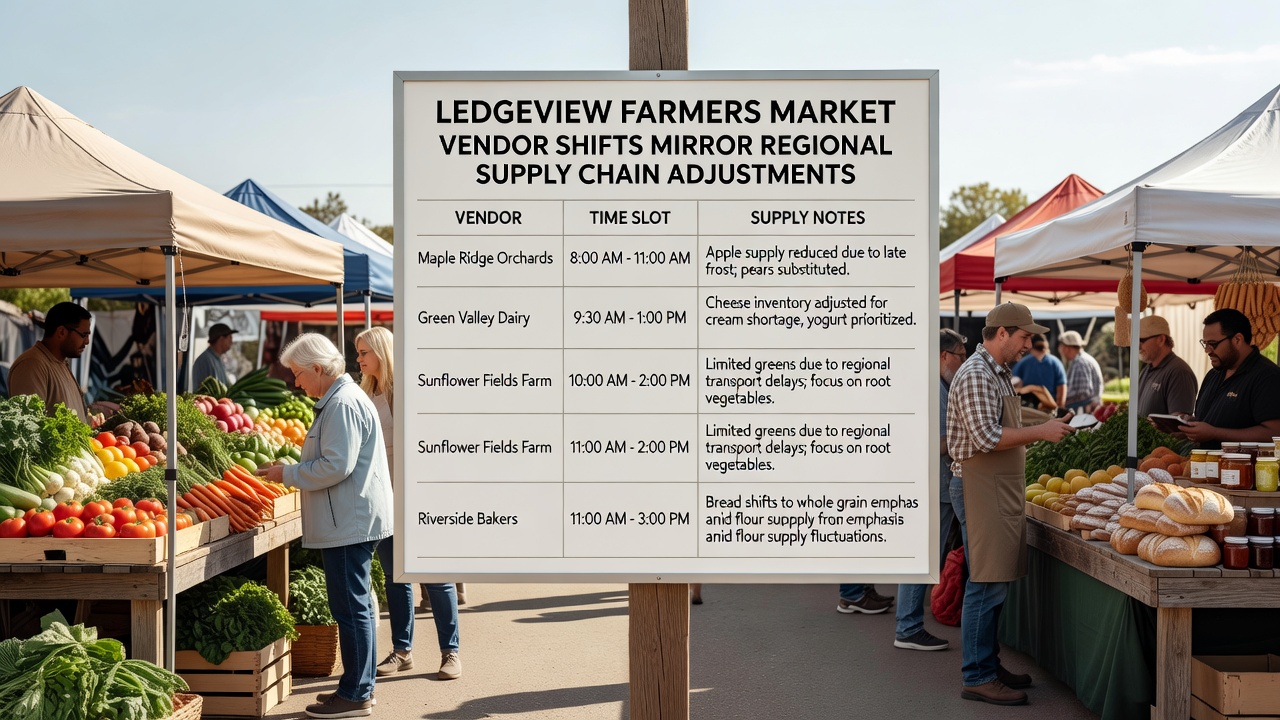 Ledgeview Farmers Market Vendor Shifts Mirror Regional Supply Chain Adjustments