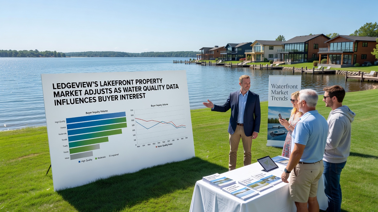 Real estate signage posted near Ledgeview waterfront lots during active market adjustments